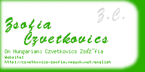 zsofia czvetkovics business card